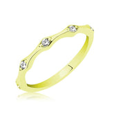 Bague navette en argent et or pour femme avec cinq pierres